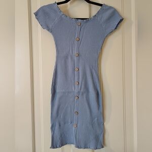 Blue Striped Button-Up Women's Top